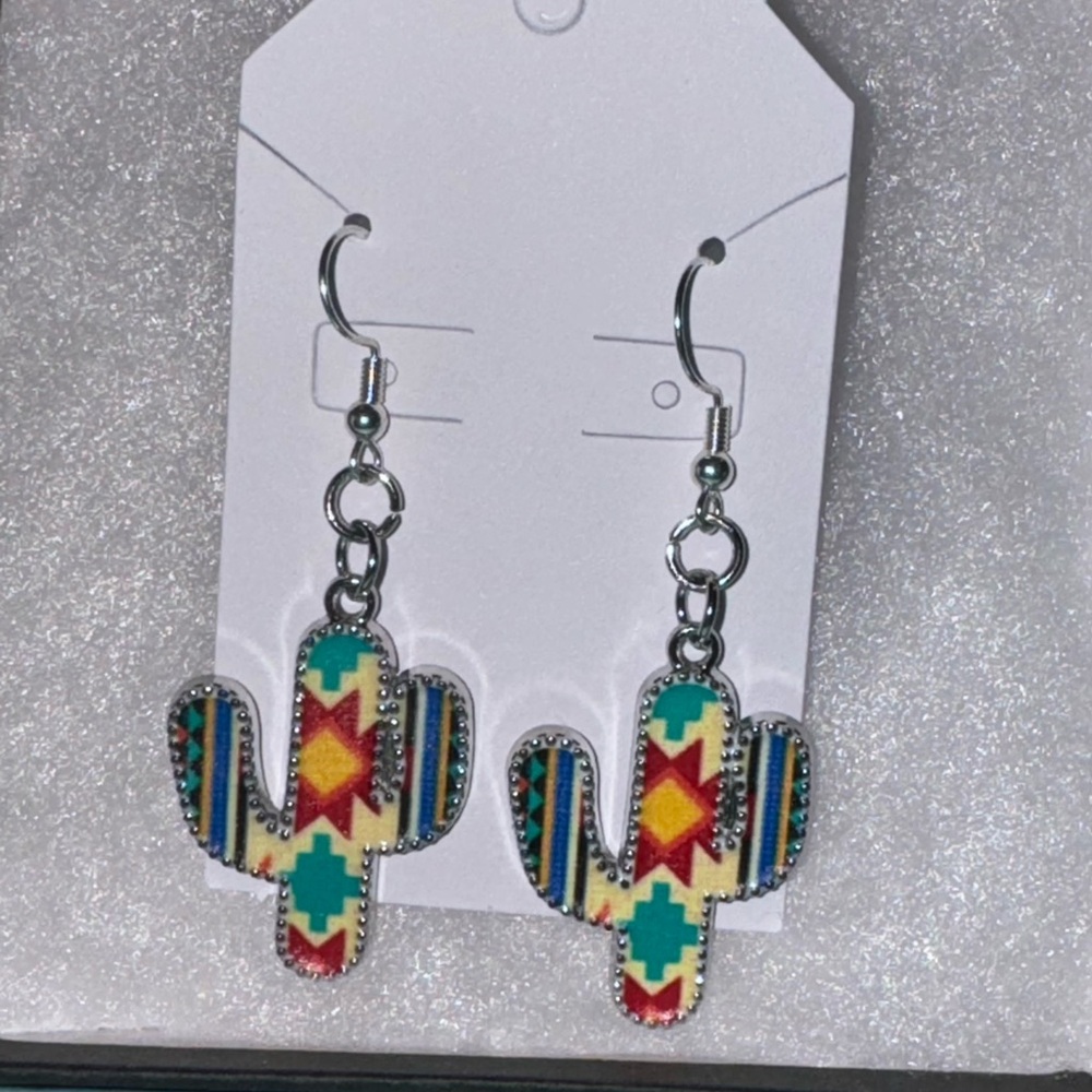 Handmade cactus earrings!